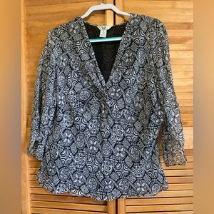 SLB Silk twist front lined blouse. 2X.